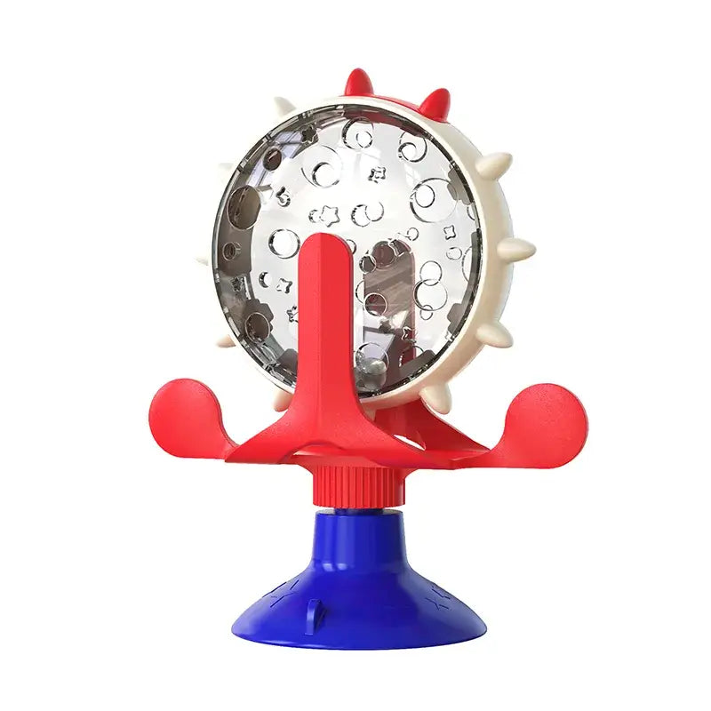 Jouet interactif pour chat - Friandises rotatives avec objet rouge et blanc pour la stimulation