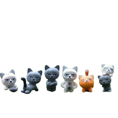 Collection De Figurines Minou Grincheux Pour Une Déco Charmante Transparent Background