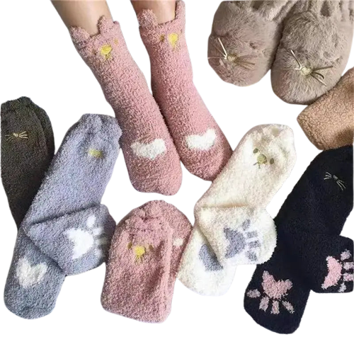 Chaussettes Motif Chat: Douceur Et Tendresse Pour Le Télétravail Transparent Background