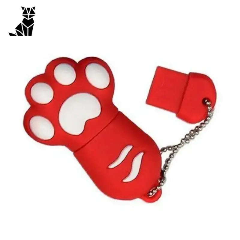 Adorable Clé Usb En Forme De Patte De Chat Pour Un Bureau Fun - 8gb / Rouge