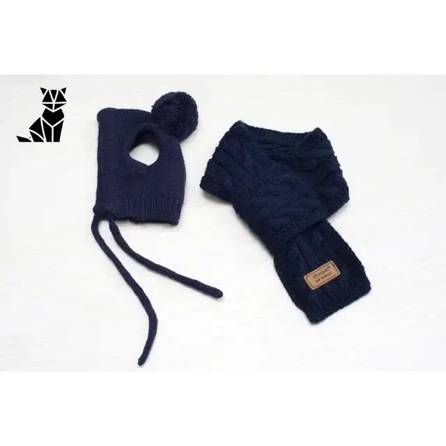 Bonnet pour Chien en Laine d’Hiver (avec écharpe)