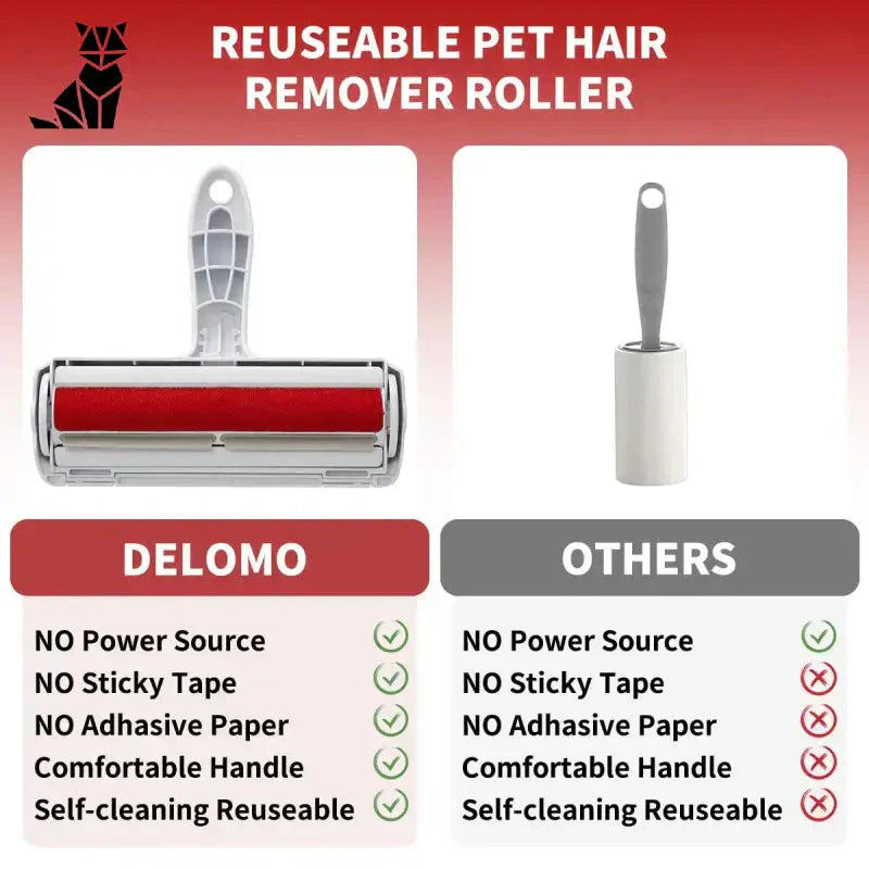 Brosse anti-peluche à base auto-nettoyante avec bannière rouge et blanche ’reate hair removeer’