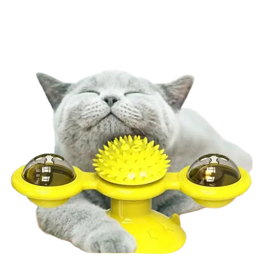 Catsmill™: Le Meilleur Jouet Moulin Rotatif Pour Votre Chat! Jaune Transparent Background