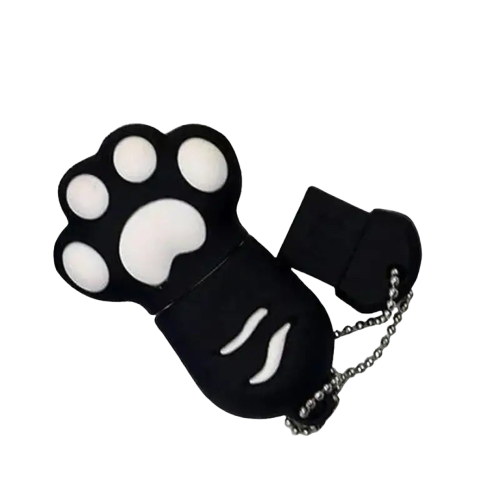 Adorable Clé Usb En Forme De Patte De Chat Pour Un Bureau Fun - 8gb / Noire