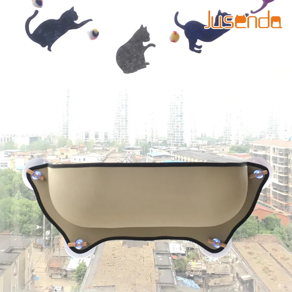 Cama para ventana de gato - Maceta de ventana montada - Hamaca para gato - Estera para gato - Percha para gato - Cojín colgante - Estante para ventana con ventosa para hurón, chinchilla