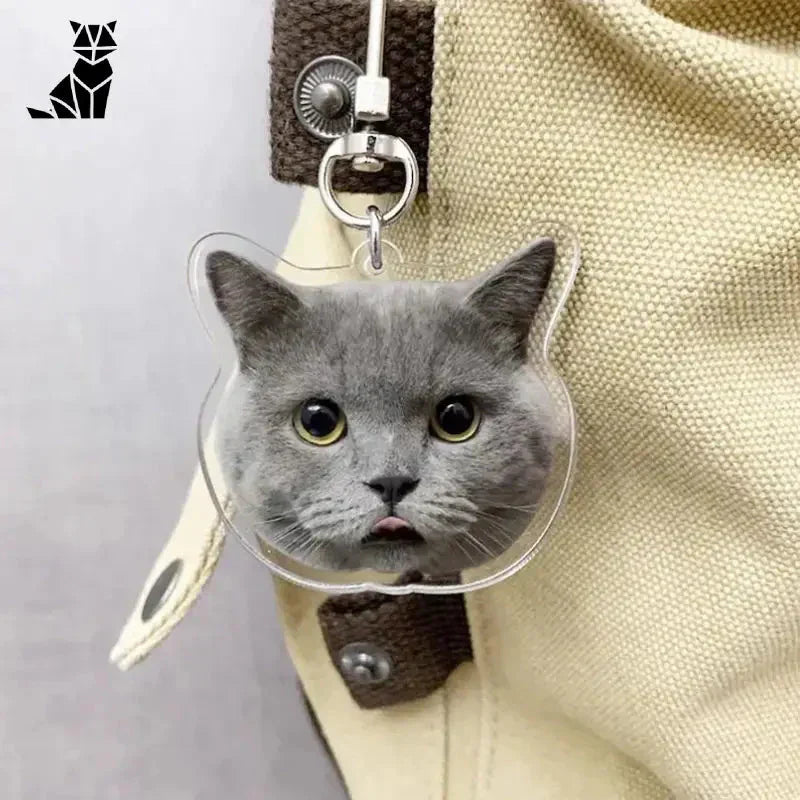 Porte-clés uniques : Animaux personnalisés - Porte clé chat avec noeud papillon