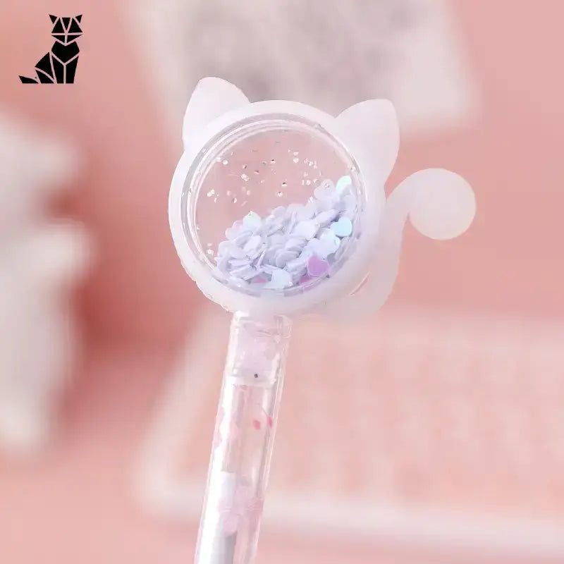Stylos Chat à Paillettes: Adorables Trésors D’écriture Magiques - Blanc