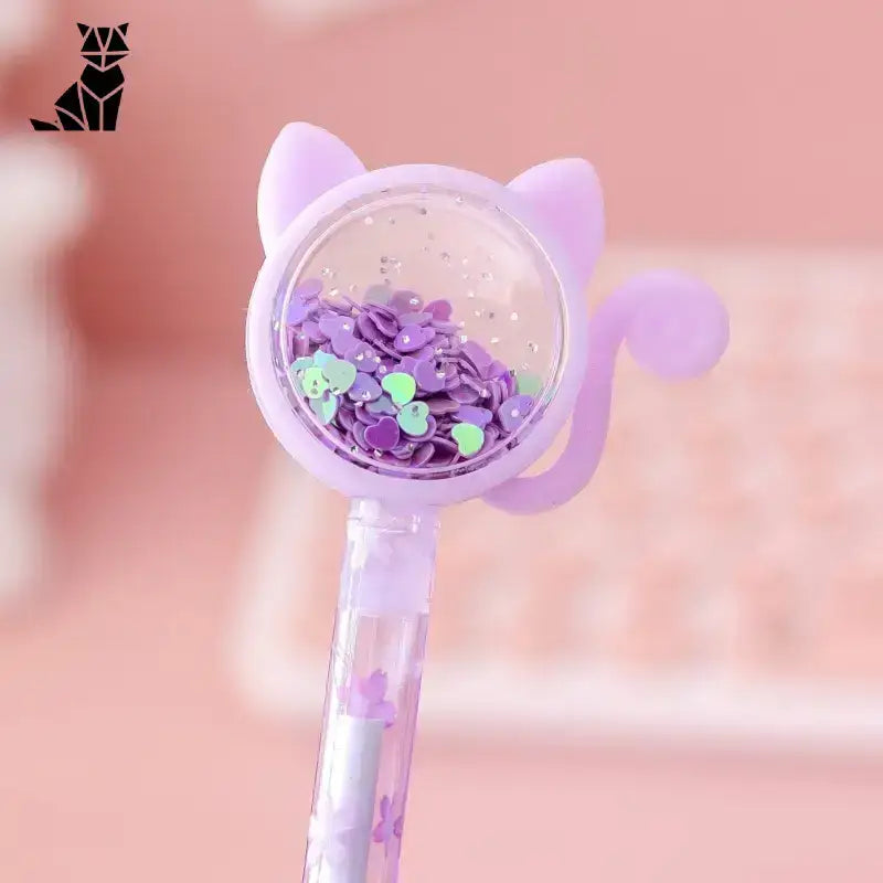 Stylos Chat à Paillettes: Adorables Trésors D’écriture Magiques - Violet