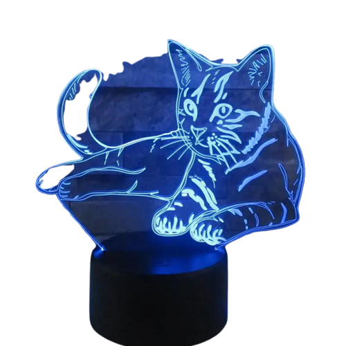 Sublime Lampe Chat 3d Avec éclairage Led Pour Une Ambiance Magique - Lampe 3d Transparent Background