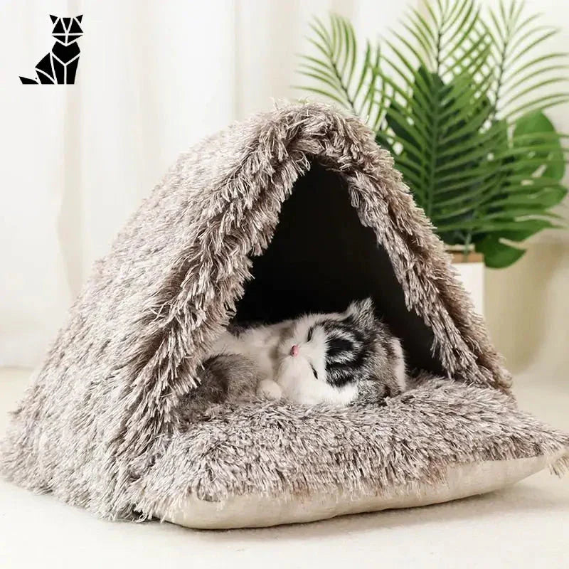 Lit triangulaire pour chat : tipi confortable et douillet pour animaux de compagnie