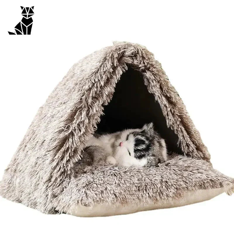 Grotte triangulaire pour chat : confortable et parfaite pour les animaux de compagnie